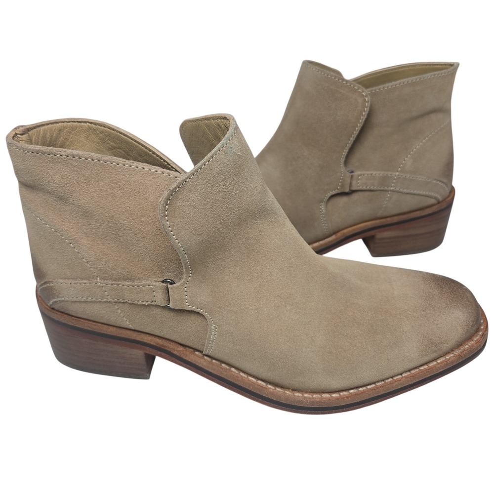 Diba True Casp Ian Distressed Suede Cowgirl Ankle Booties Boots Size 8